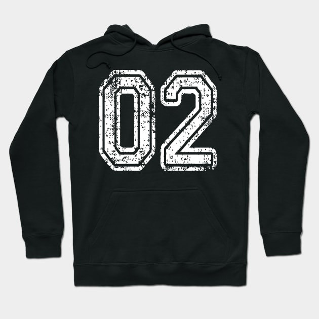 Number 02 Grungy in white Hoodie by Sterling